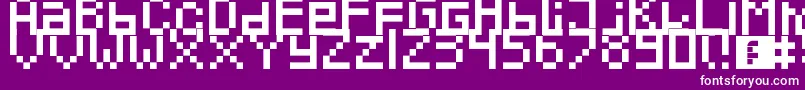 フォントPixeled – 紫の背景に白い文字