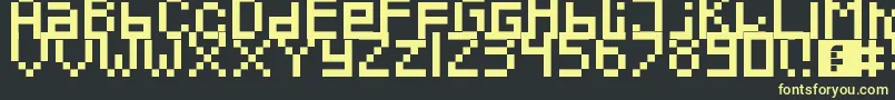 Pixeled-fontti – keltaiset fontit mustalla taustalla
