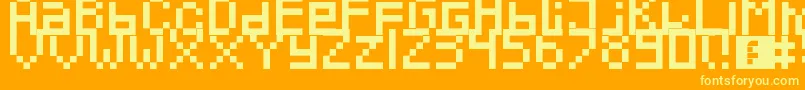 Czcionka Pixeled – żółte czcionki na pomarańczowym tle
