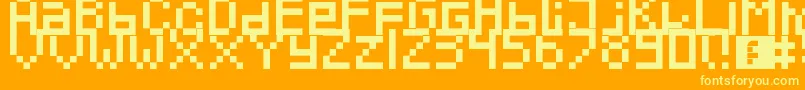 Fonte Pixeled – fontes amarelas em um fundo laranja