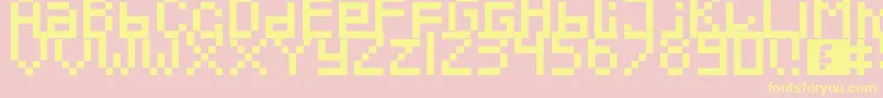 Pixeled Font – Yellow Fonts on Pink Background