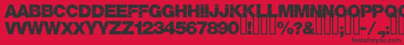 Base05 Font – Black Fonts on Red Background