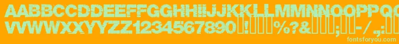 Base05-Schriftart – Grüne Schriften auf orangefarbenem Hintergrund