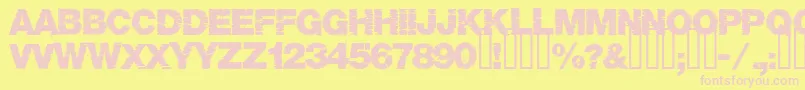フォントBase05 – ピンクのフォント、黄色の背景