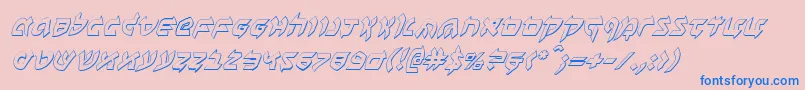BenZion3DItalic Font – Blue Fonts on Pink Background