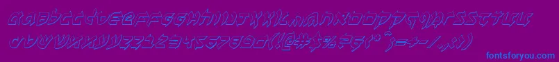 BenZion3DItalic-Schriftart – Blaue Schriften auf violettem Hintergrund