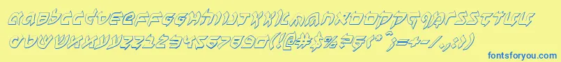 BenZion3DItalic Font – Blue Fonts on Yellow Background