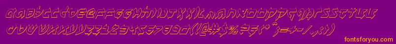 BenZion3DItalic Font – Orange Fonts on Purple Background