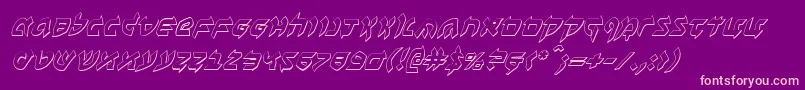 BenZion3DItalic-Schriftart – Rosa Schriften auf violettem Hintergrund