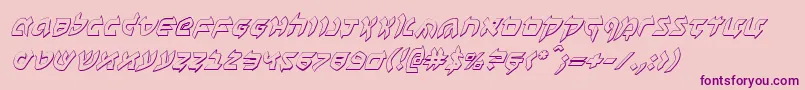 BenZion3DItalic-Schriftart – Violette Schriften auf rosa Hintergrund