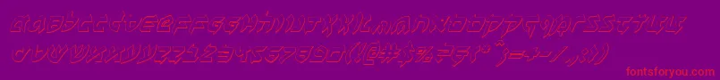 Fonte BenZion3DItalic – fontes vermelhas em um fundo violeta