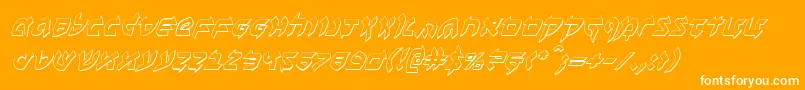 フォントBenZion3DItalic – オレンジの背景に白い文字