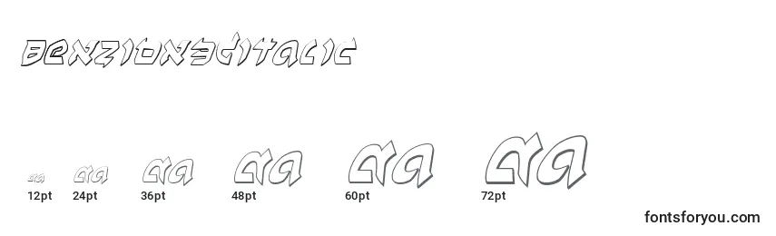 Größen der Schriftart BenZion3DItalic