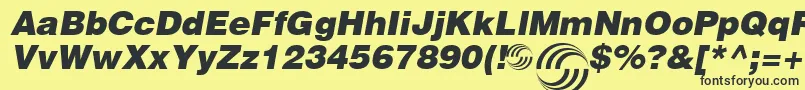 AirbusSpecial Font – Black Fonts on Yellow Background