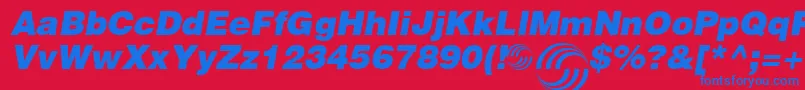 フォントAirbusSpecial – 赤い背景に青い文字
