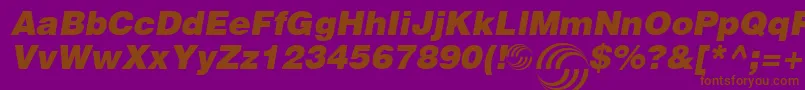 フォントAirbusSpecial – 紫色の背景に茶色のフォント
