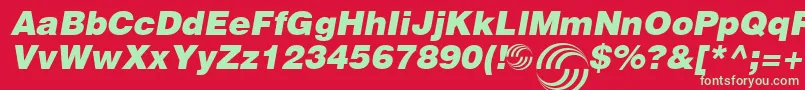 AirbusSpecial Font – Green Fonts on Red Background