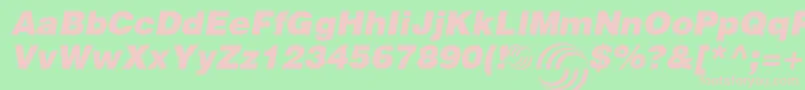 AirbusSpecial-fontti – vaaleanpunaiset fontit vihreällä taustalla