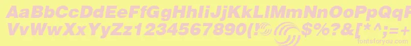 AirbusSpecial-fontti – vaaleanpunaiset fontit keltaisella taustalla