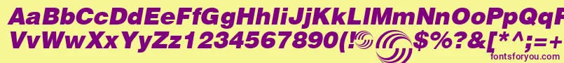 AirbusSpecial Font – Purple Fonts on Yellow Background