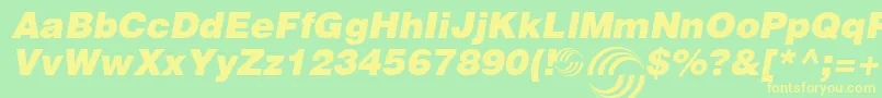 AirbusSpecial Font – Yellow Fonts on Green Background