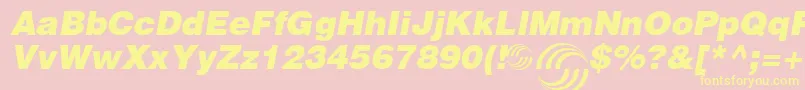 AirbusSpecial Font – Yellow Fonts on Pink Background