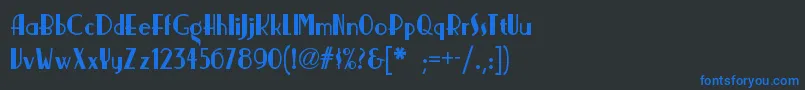 Nickerbockernf Font – Blue Fonts on Black Background