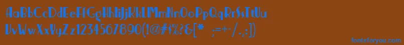Nickerbockernf Font – Blue Fonts on Brown Background