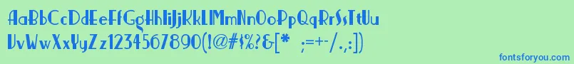 Nickerbockernf Font – Blue Fonts on Green Background