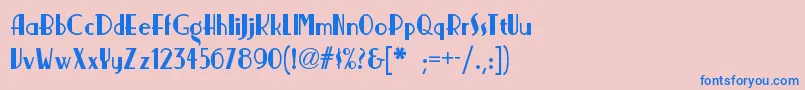 Fonte Nickerbockernf – fontes azuis em um fundo rosa