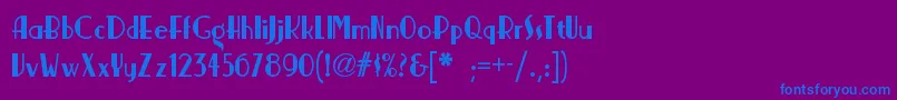 Nickerbockernf Font – Blue Fonts on Purple Background