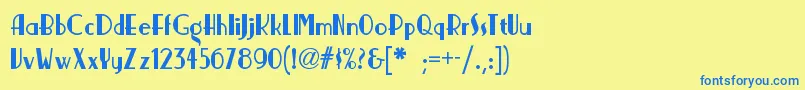 More about Nickerbockernf Font Nickerbockernf Font – Blue Fonts on Yellow Background