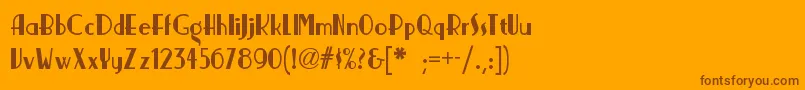 Nickerbockernf-Schriftart – Braune Schriften auf orangefarbenem Hintergrund