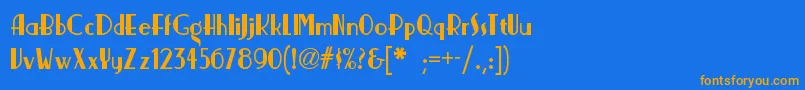 Nickerbockernf Font – Orange Fonts on Blue Background