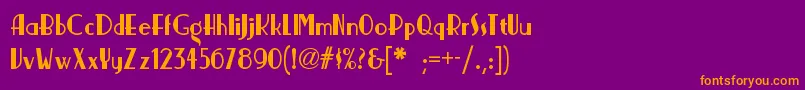 Nickerbockernf Font – Orange Fonts on Purple Background