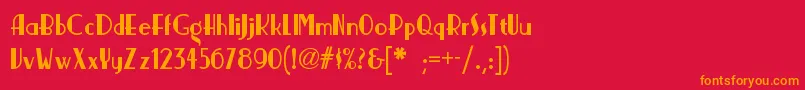 Nickerbockernf Font – Orange Fonts on Red Background