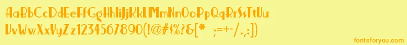Шрифт Nickerbockernf – оранжевые шрифты на жёлтом фоне