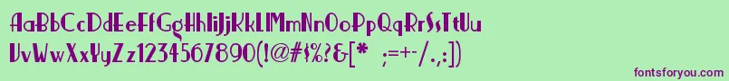 Nickerbockernf Font – Purple Fonts on Green Background