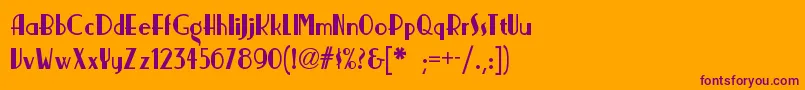 Fonte Nickerbockernf – fontes roxas em um fundo laranja