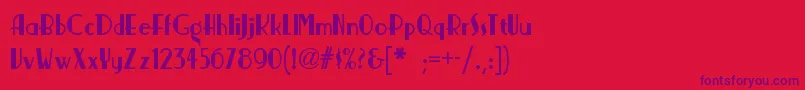 Nickerbockernf-Schriftart – Violette Schriften auf rotem Hintergrund