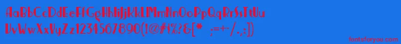 フォントNickerbockernf – 赤い文字の青い背景