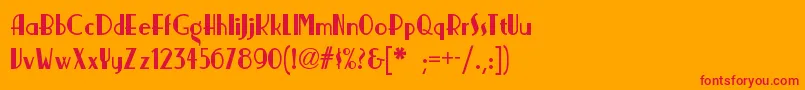 Nickerbockernf Font – Red Fonts on Orange Background