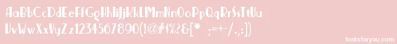 Nickerbockernf-Schriftart – Weiße Schriften auf rosa Hintergrund
