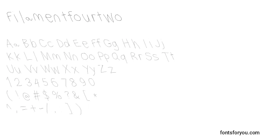 Filamentfourtwo-fontti – aakkoset, numerot, erikoismerkit