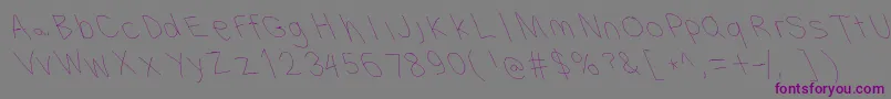 Шрифт Filamentfourtwo – фиолетовые шрифты на сером фоне