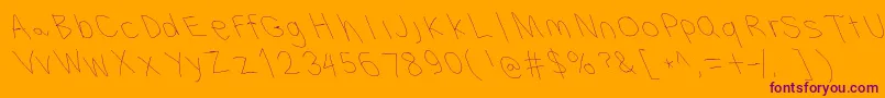 Filamentfourtwo-Schriftart – Violette Schriften auf orangefarbenem Hintergrund