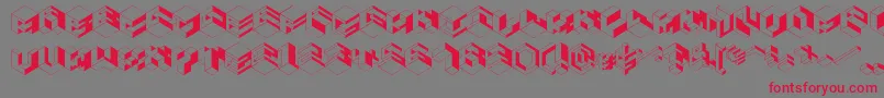 Czcionka Koobz – czerwone czcionki na szarym tle