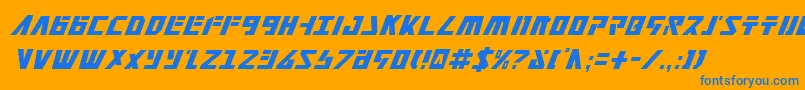 FalconheadCondensedItalic Font – Blue Fonts on Orange Background