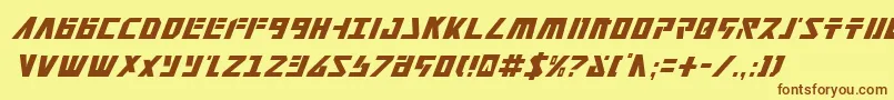 FalconheadCondensedItalic Font – Brown Fonts on Yellow Background