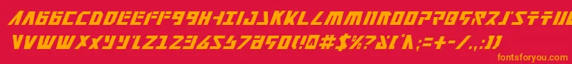 FalconheadCondensedItalic Font – Orange Fonts on Red Background